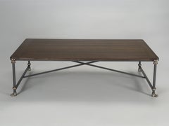 Industrial Style Coffee Table Custom Made to Order Oak, Bronze, Brass and Steel