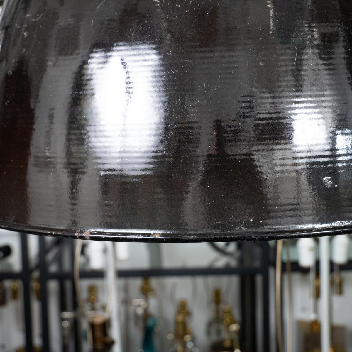 Industrial style enameled pendant fixture For Sale 1