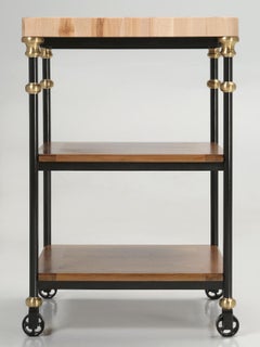 Industrial Style French Inspired Kitchen Island, Butcher Block Top in Any Size