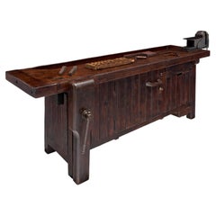 Industrial Style, French Workbench, Oak, 1900s