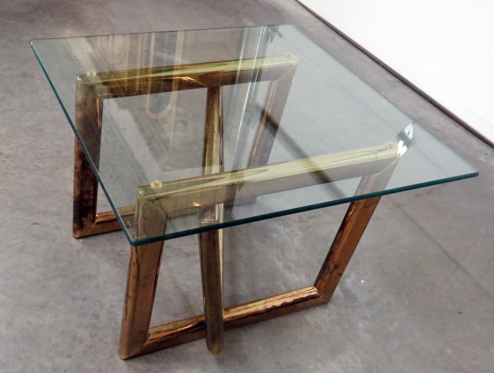 industrial style glass coffee table
