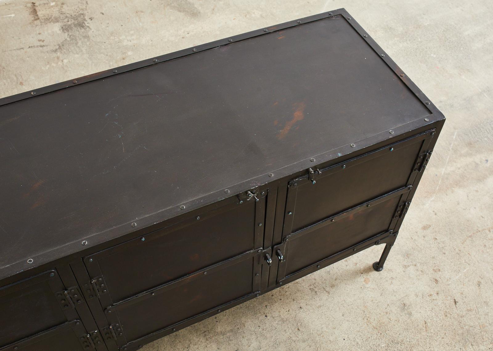 Contemporary Industrial Style Iron Tool Chest Sideboard Cabinet