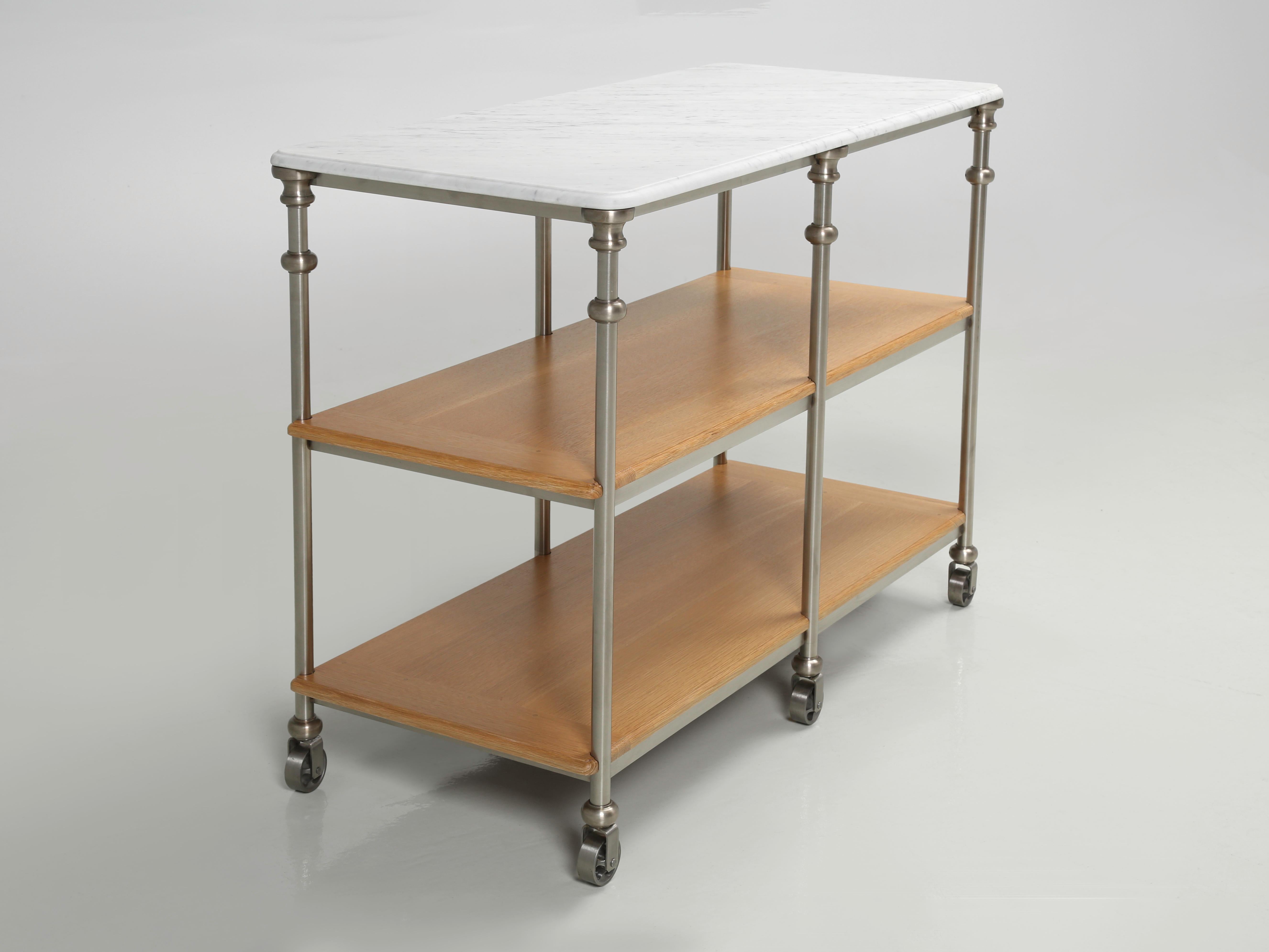 Isla de cocina de estilo industrial Bronce plateado inoxidable, Carrara por encargo Industrial en venta
