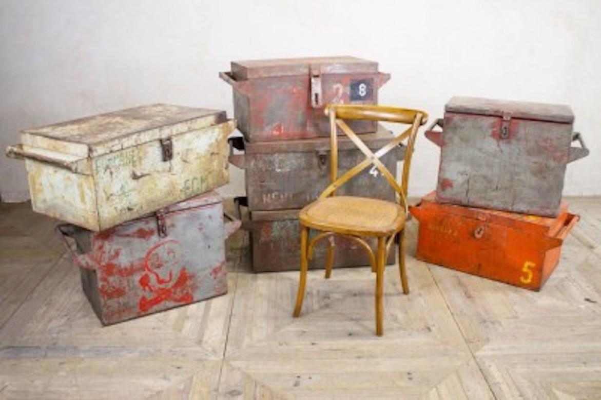 Industrial Style Metal Boxes, 20th Century In Excellent Condition For Sale In London, GB