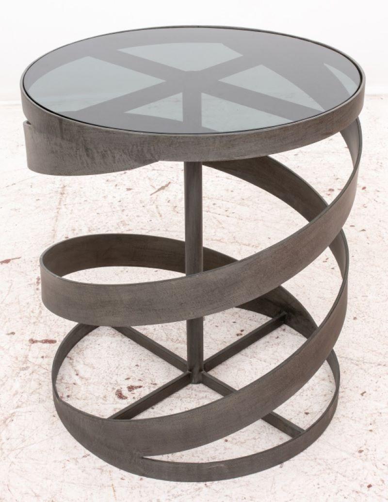 20th Century Industrial Style Metal Spiral Side Table