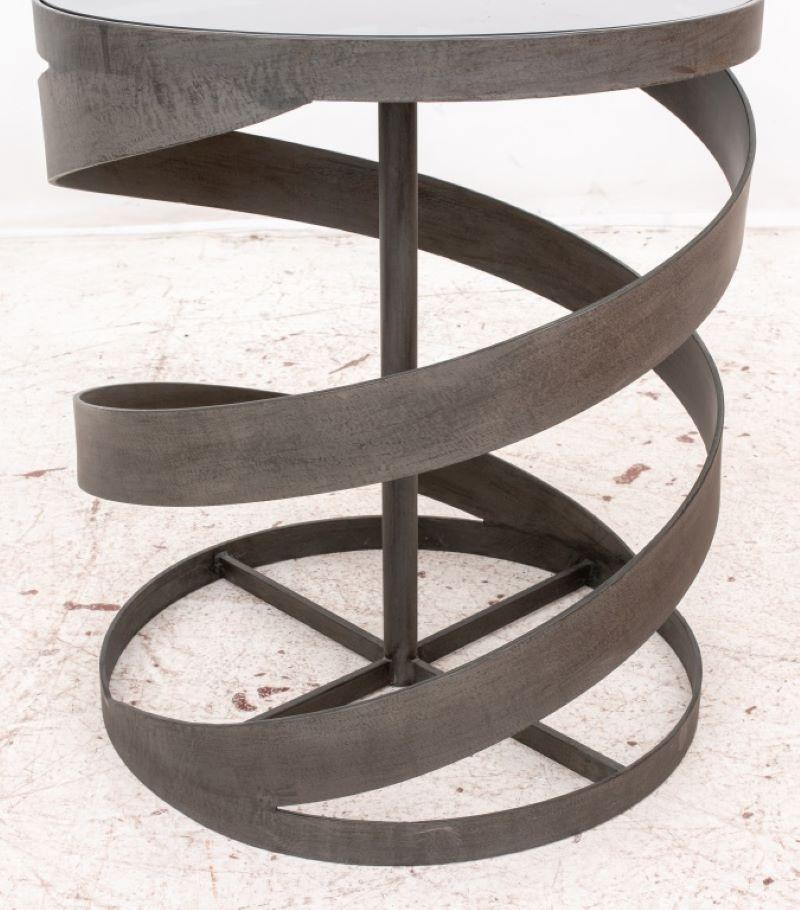 Industrial Style Metal Spiral Side Table For Sale 1