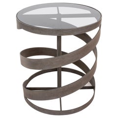 Industrial Style Metal Spiral Side Table