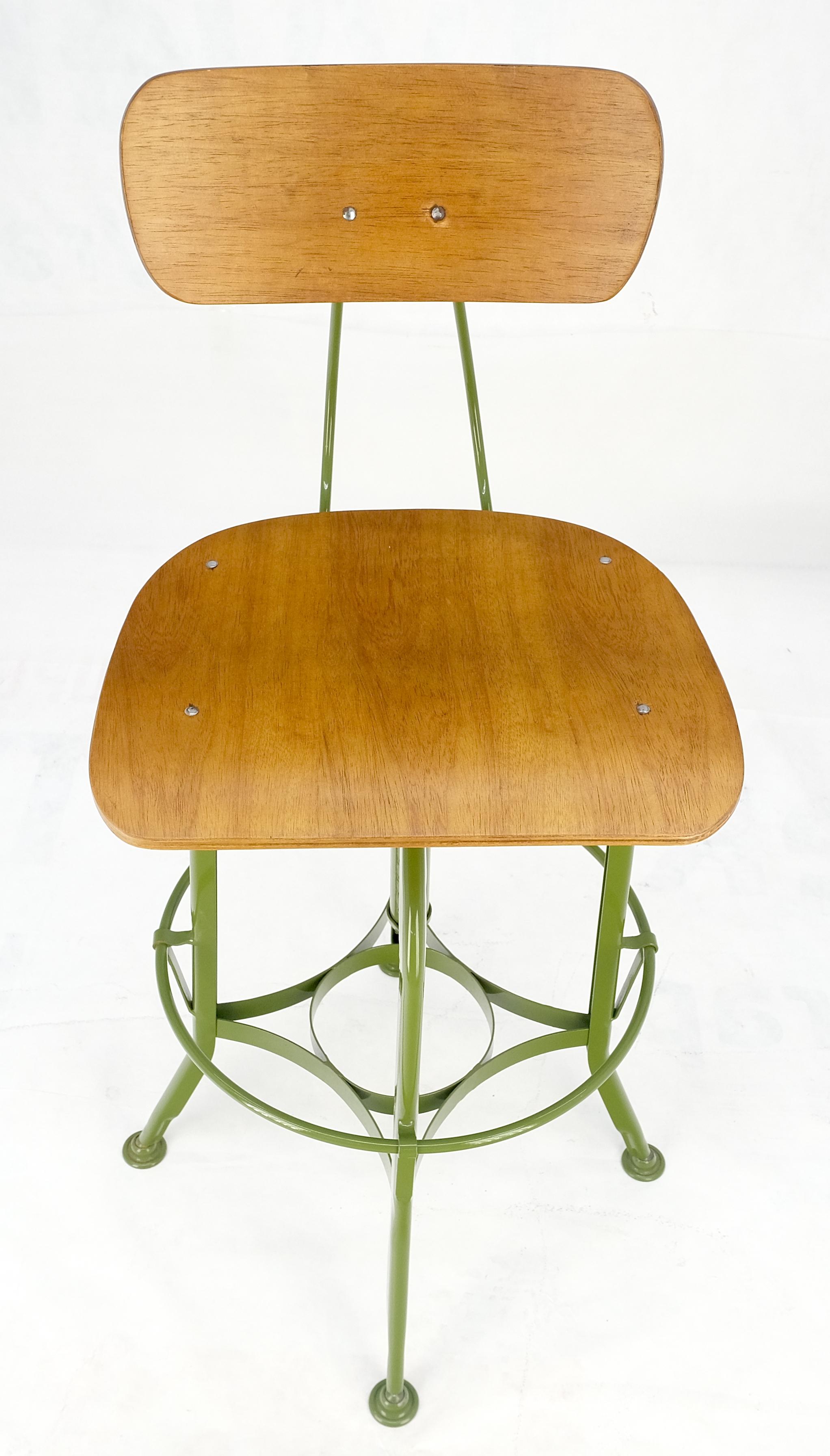 Unknown Industrial Style Molded Plywood Seats Industrial Drafting Stool MINT! For Sale