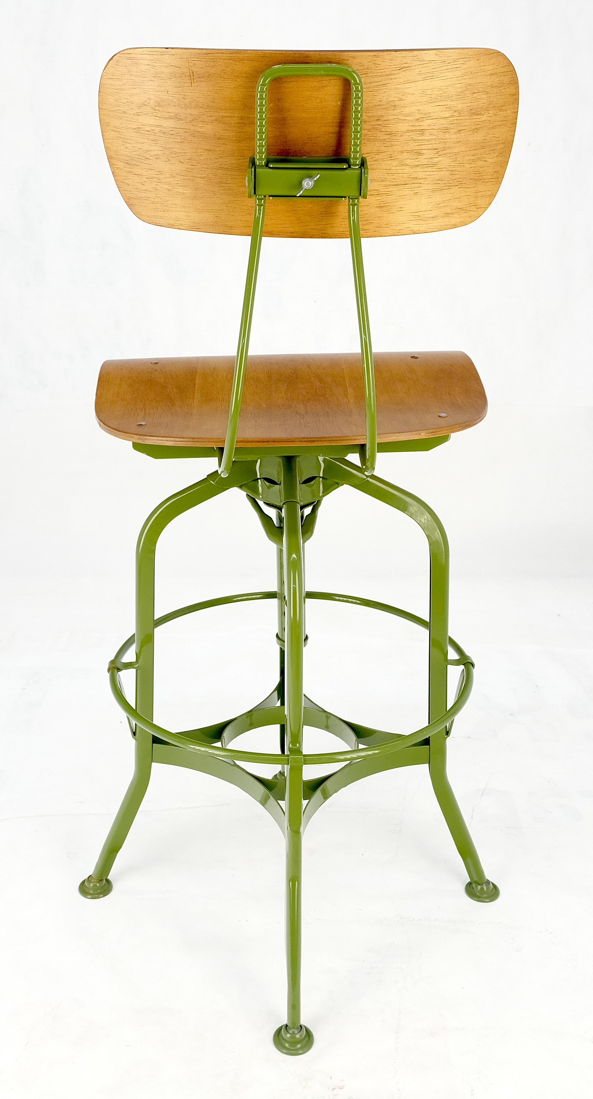 20th Century Industrial Style Molded Plywood Seats Industrial Drafting Stool MINT! For Sale
