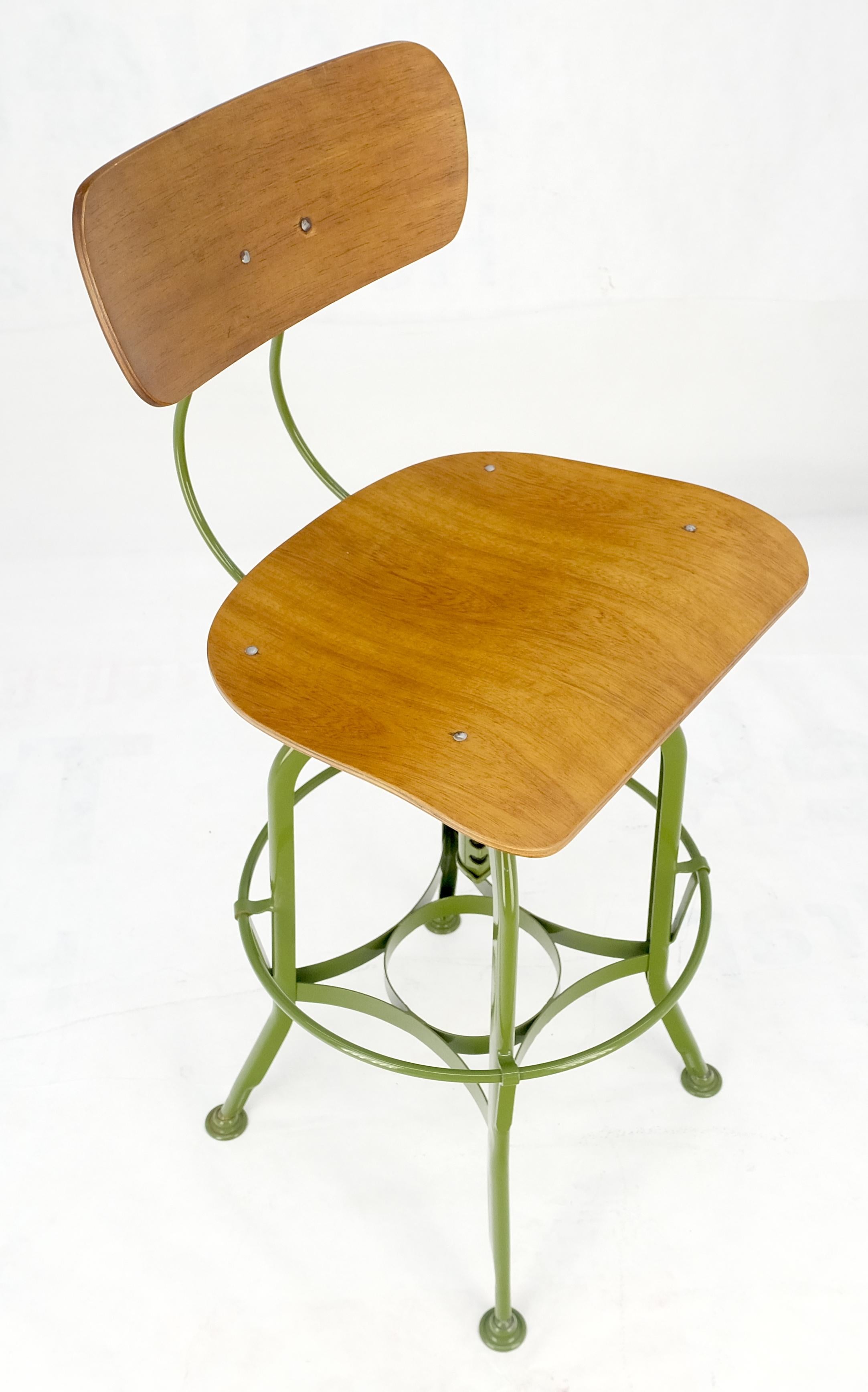 Industrial Style Molded Plywood Seats Industrial Drafting Stool MINT! For Sale 1