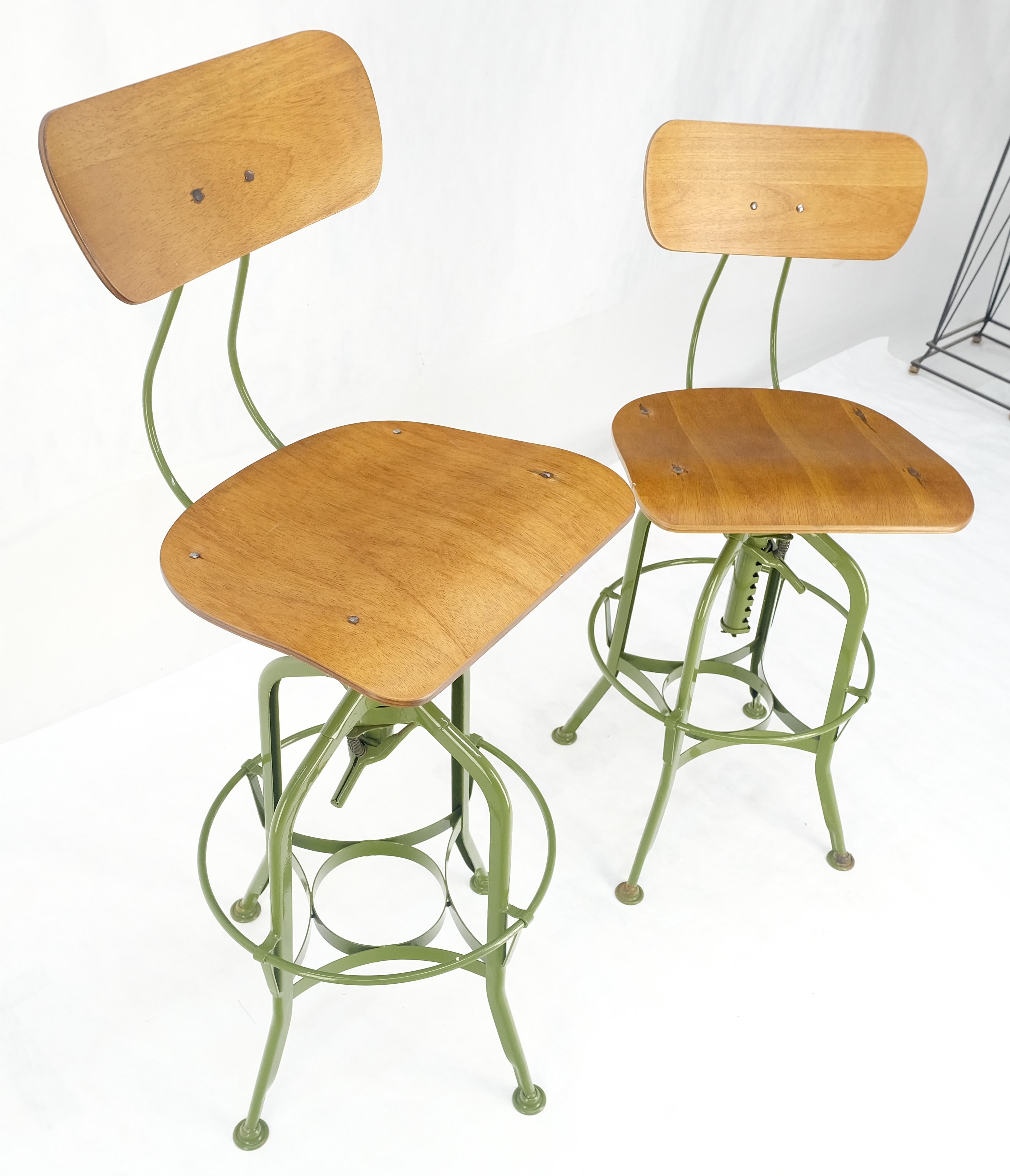 Industrial Style Molded Plywood Seats Industrial Drafting Stools MINT! 4
