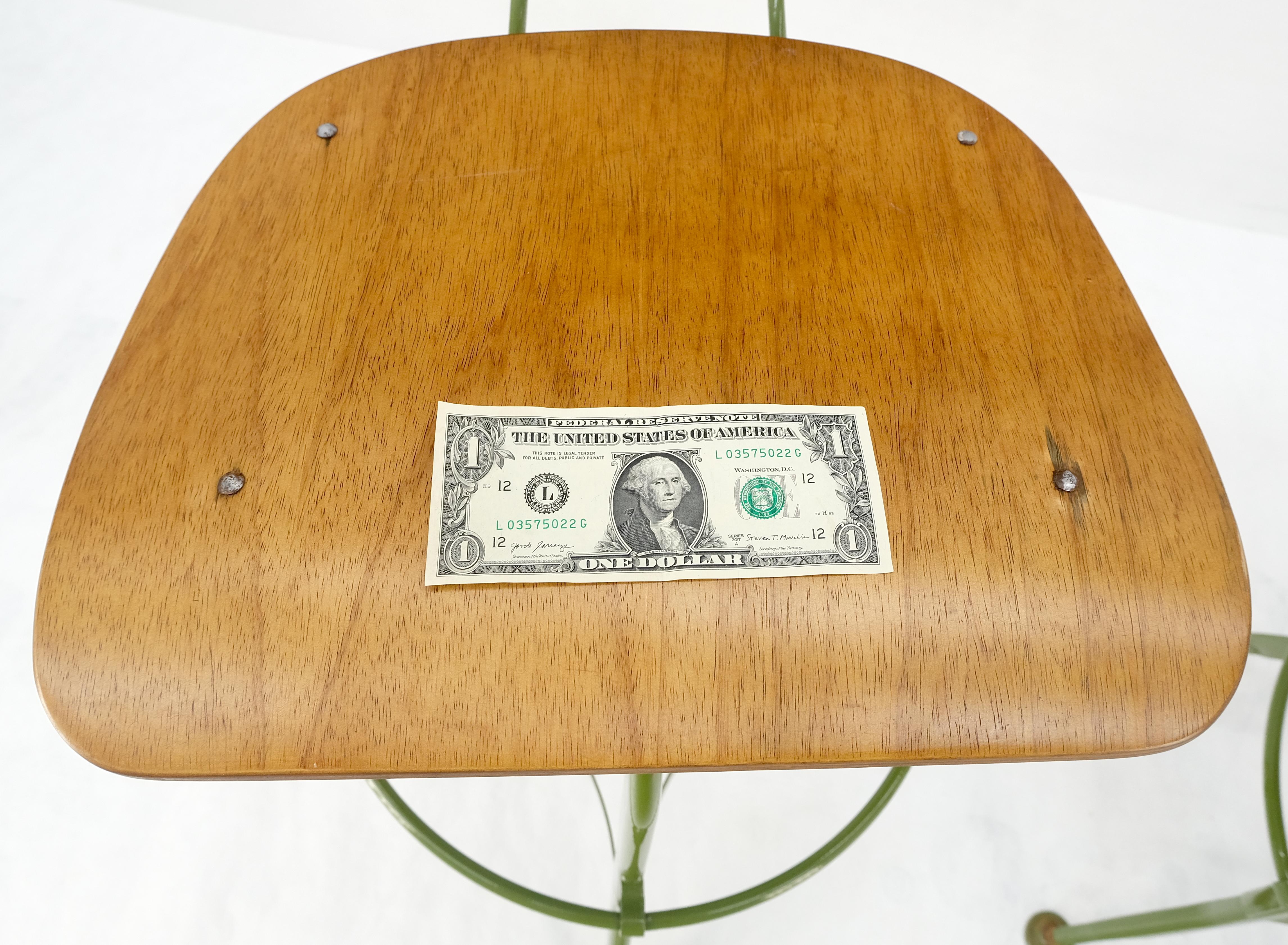 20th Century Industrial Style Molded Plywood Seats Industrial Drafting Stools MINT!