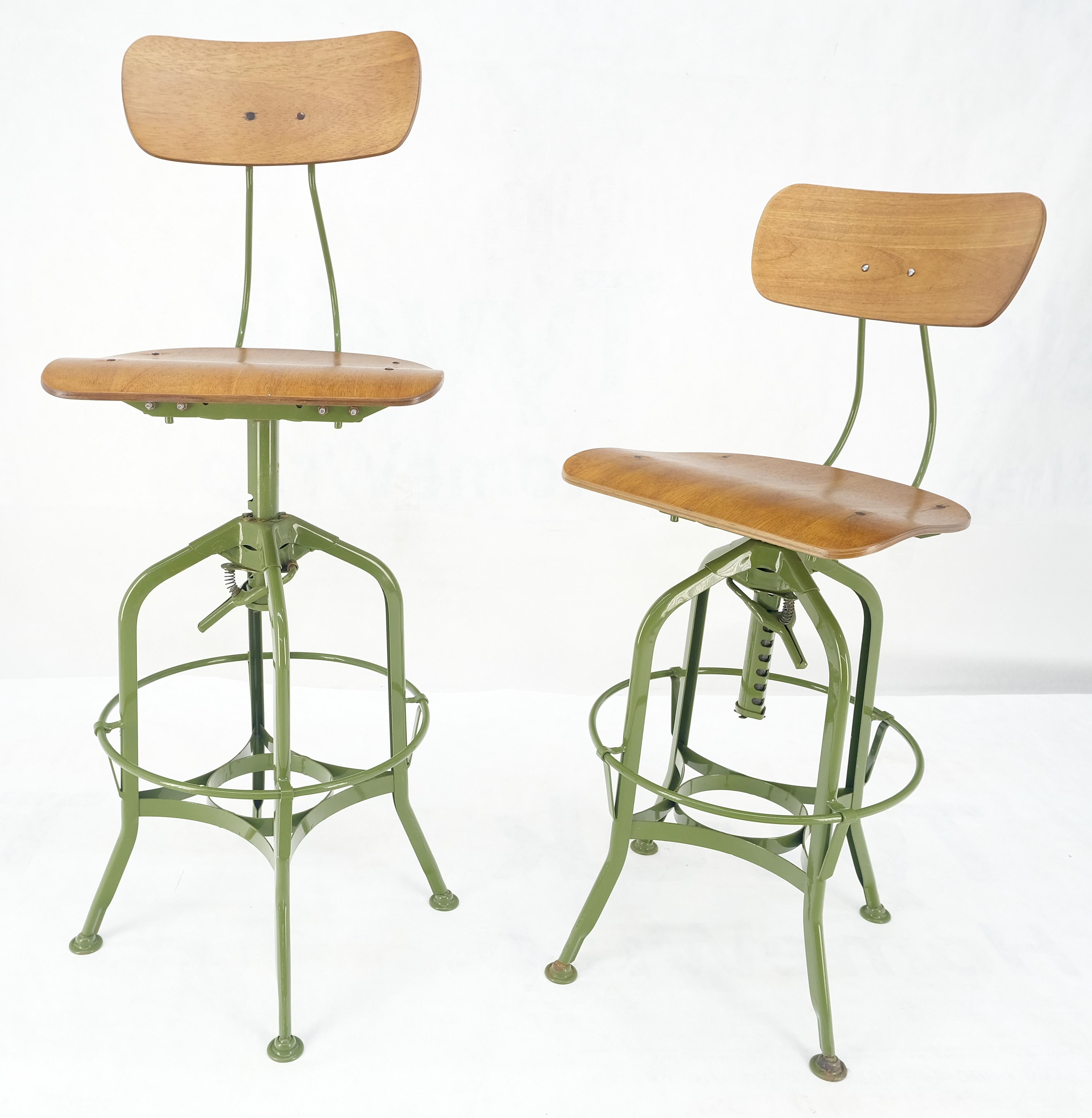 Industrial Style Molded Plywood Seats Industrial Drafting Stools MINT! 1