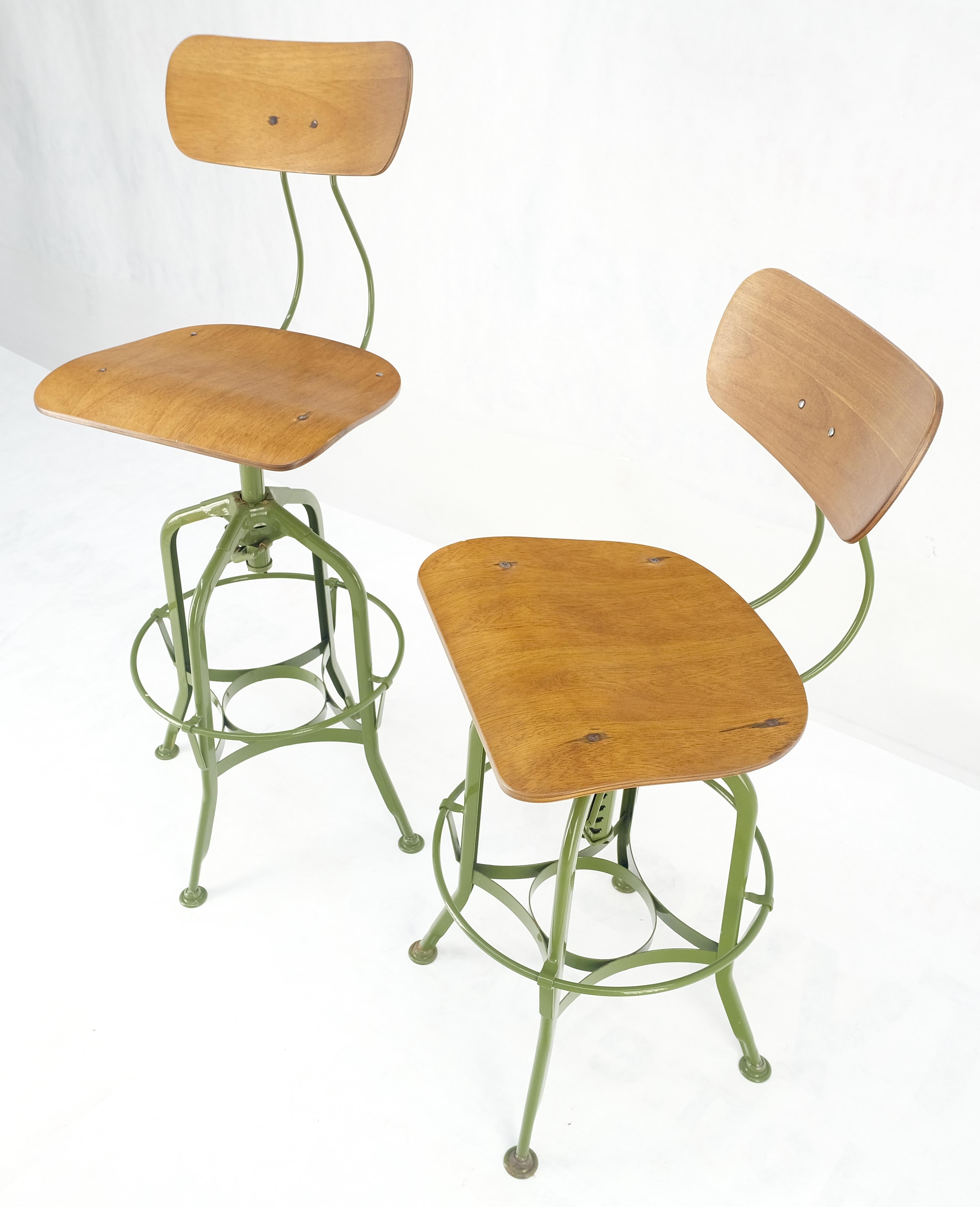 Industrial Style Molded Plywood Seats Industrial Drafting Stools MINT! 2
