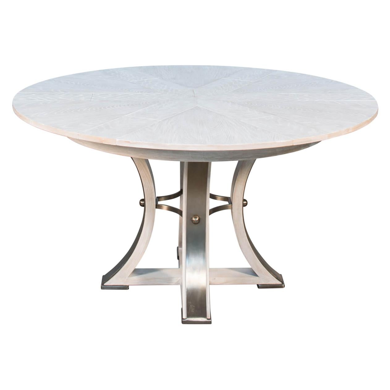 Industrial Style Round Extension Dining Table