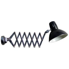 Vintage Industrial Style Scissor Chrome and Black Wall Lamp
