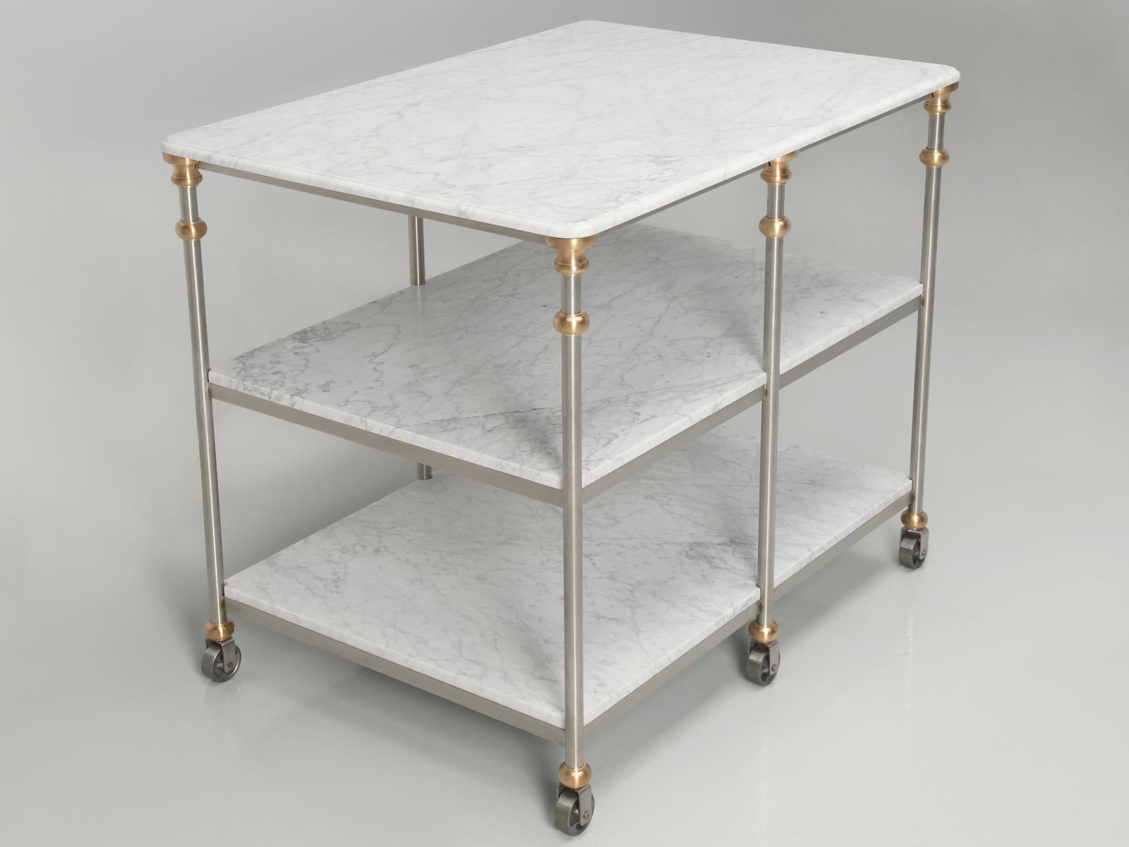brass and marble shelves
