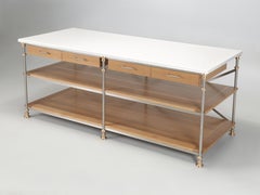 Industrial Style Stainless, Bronze, Lava Stone Kitchen Island by Old Plank