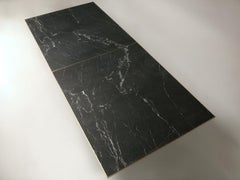 Industrial Style Stainless Steel and Solid Bronze Table Base, Marble Optional