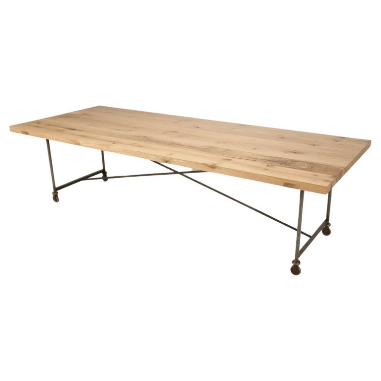 Industrial Style Steel, Bronze and Reclaimed Pine Kitchen Table or Dining  Table For Sale at 1stDibs | industrial style kitchen tables, industrial table  kitchen, kitchen table industrial