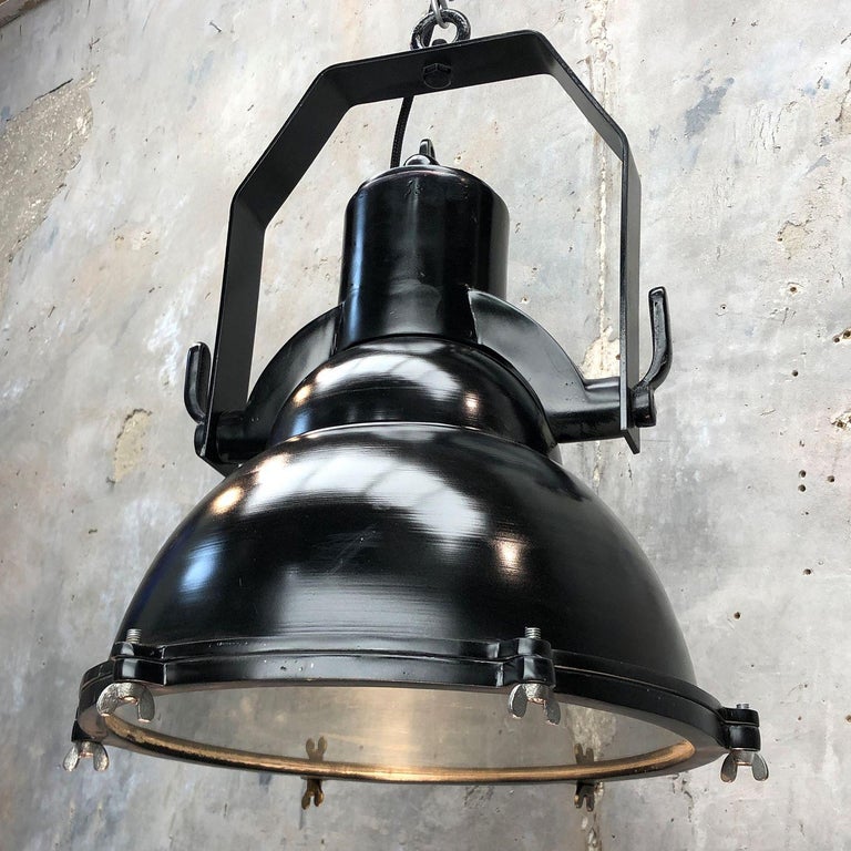 Industrial Style Tilting Black Cargo Ceiling Pendant Light For Sale at 1stdibs