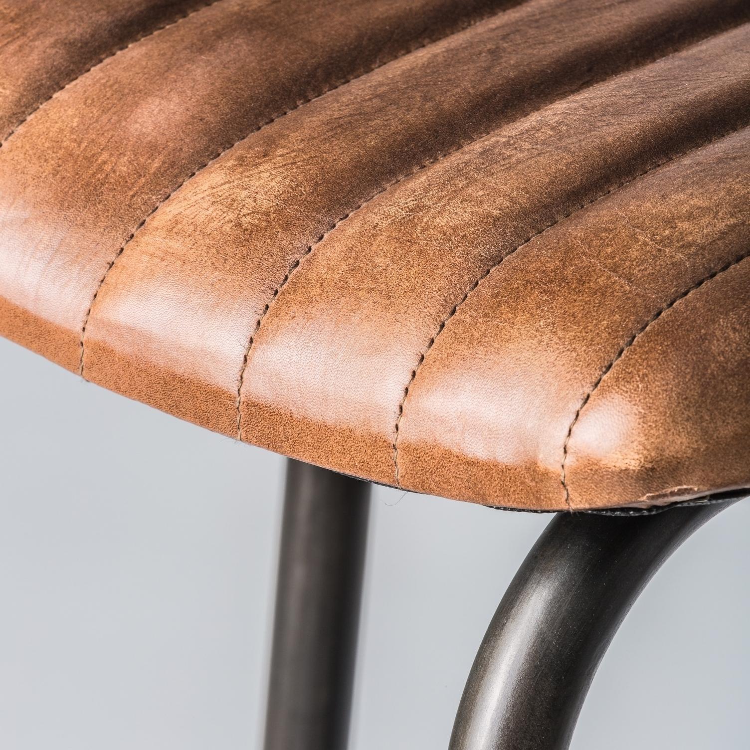 Leather Counter Bar Stool, Industrial Leather Bar Stools