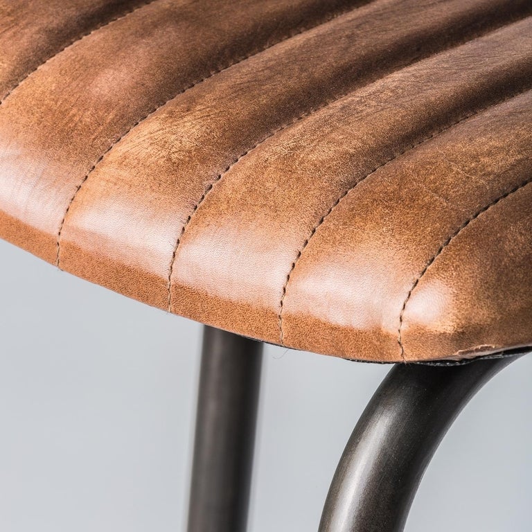 Leather Counter Bar Stool, Metal And Leather Bar Stools