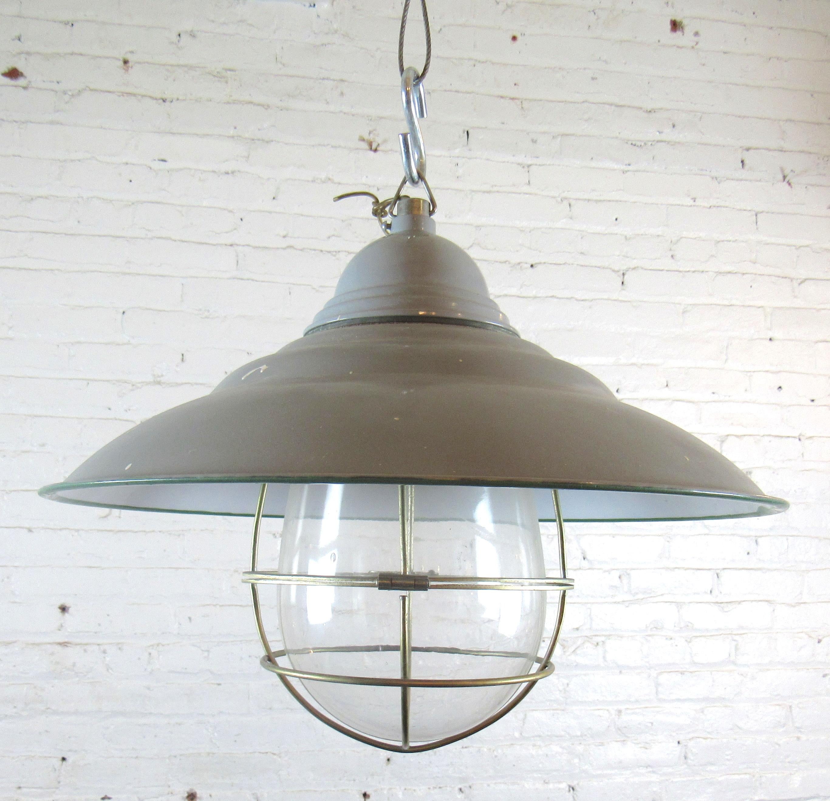 20th Century Industrial Style Vintage Dome Pendant For Sale