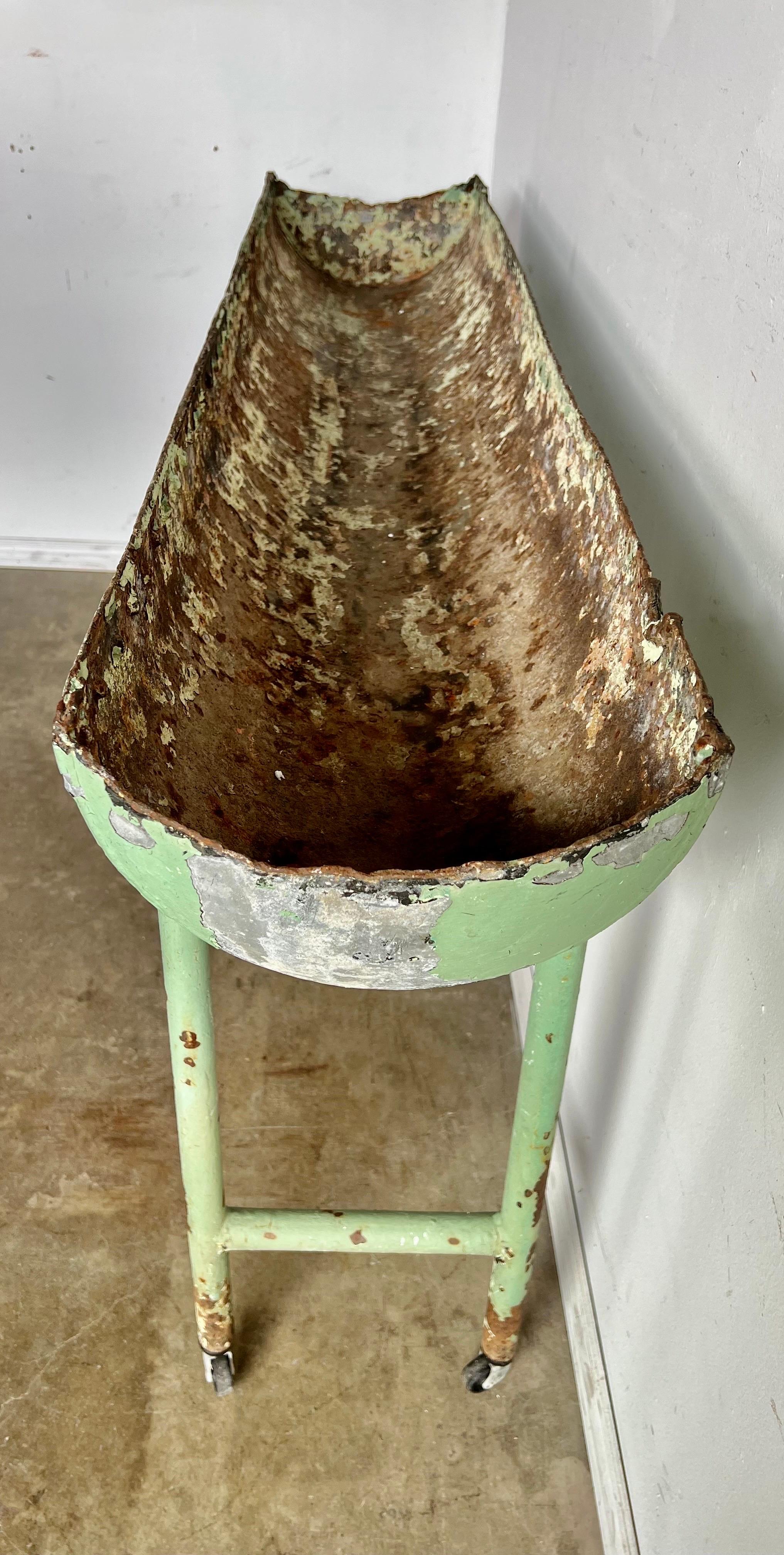 Industrial Swedish Iron Painted Planter For Sale 9