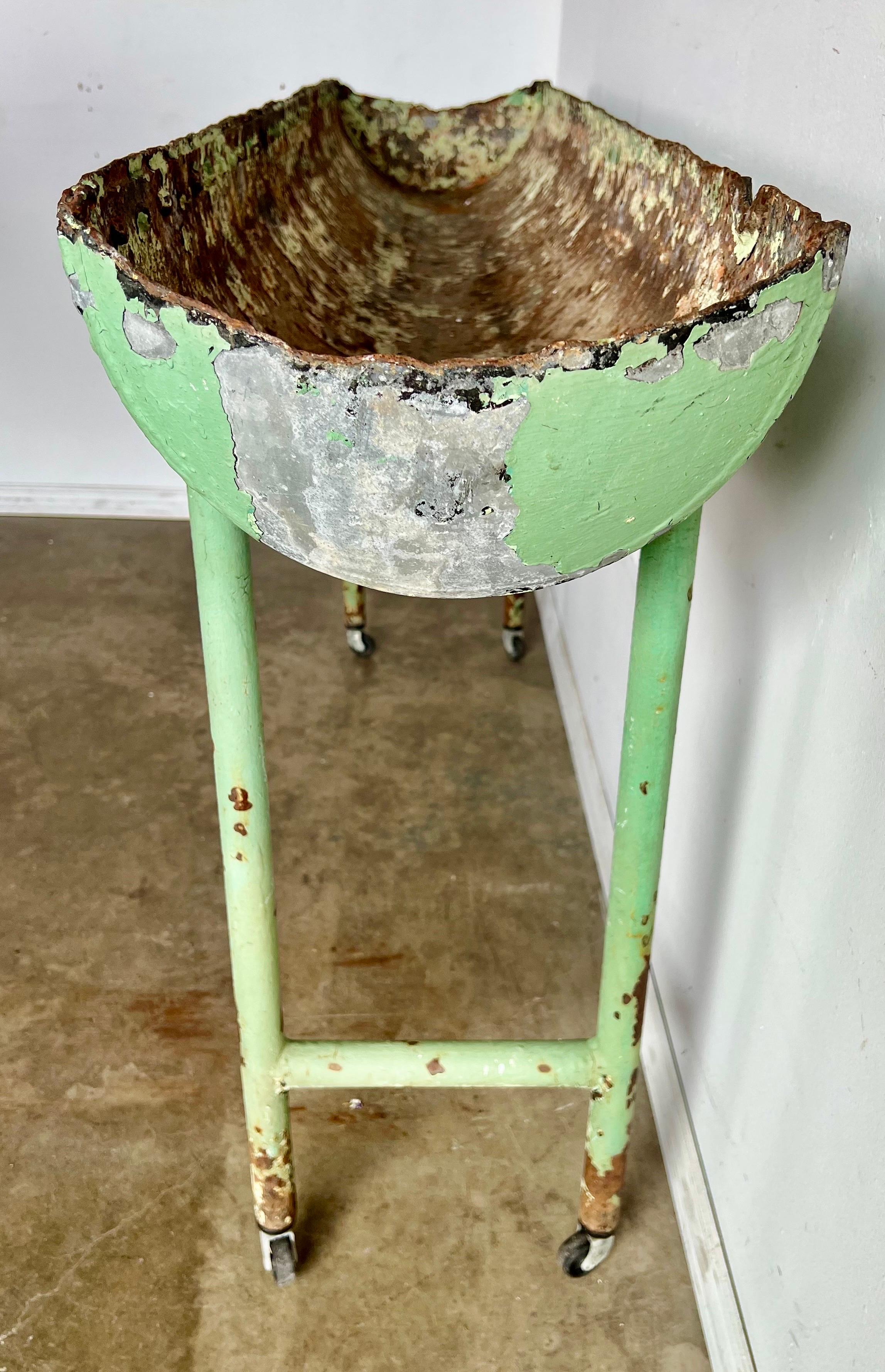Industrial Swedish Iron Painted Planter For Sale 10