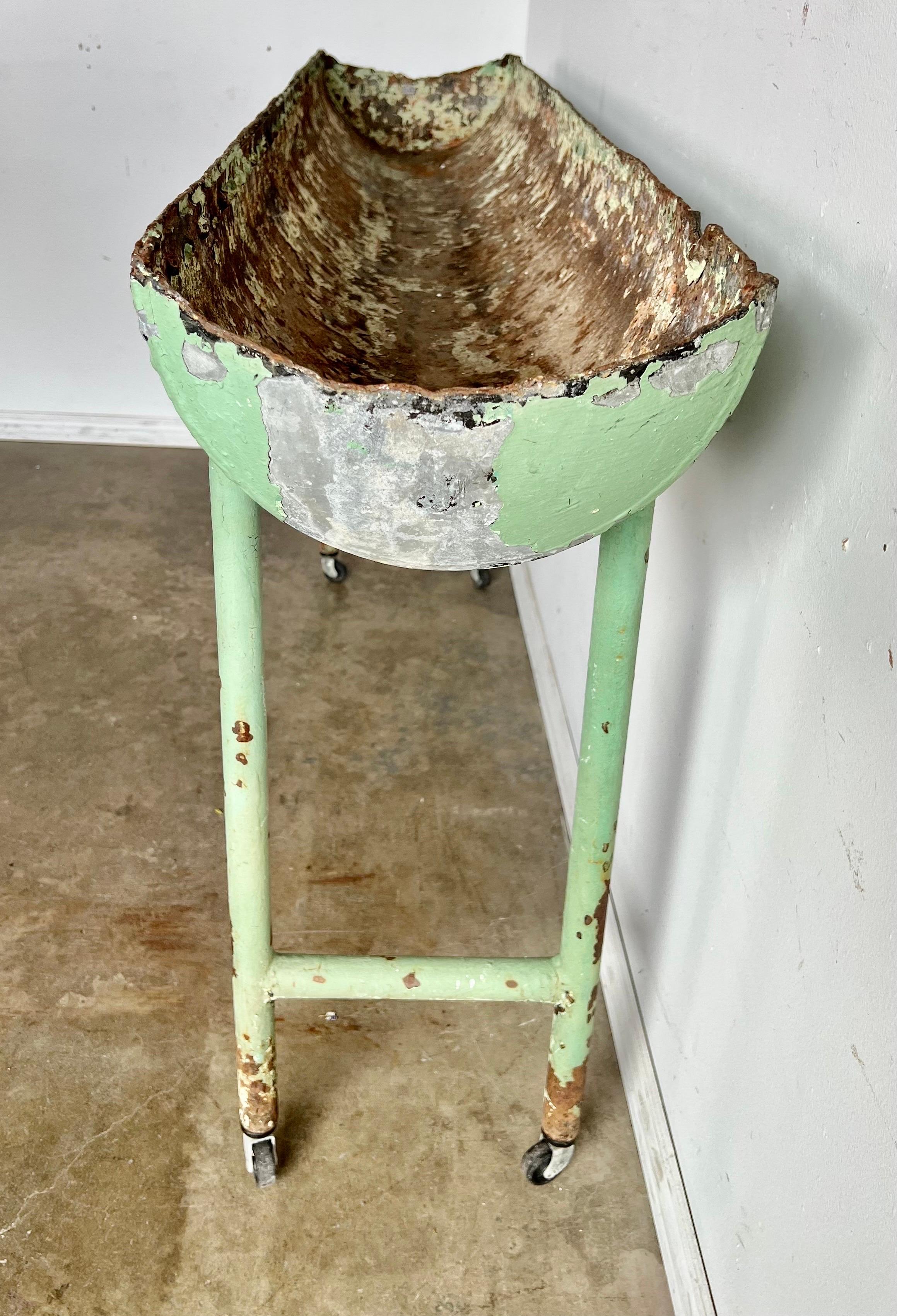 Industrial Swedish Iron Painted Planter For Sale 11