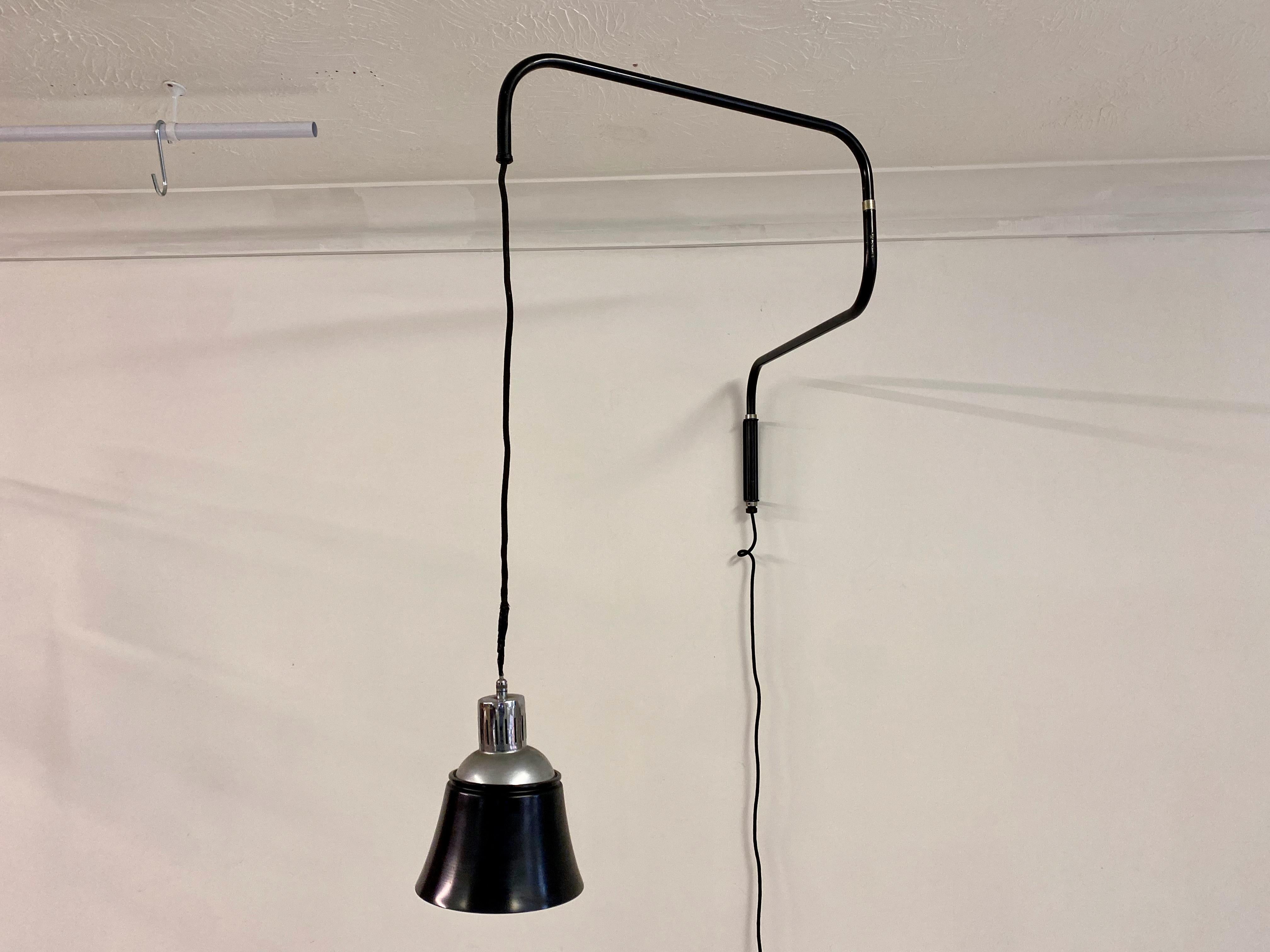 20th Century Industrial Swing Wall Light by Heinrich Bormann for Ugo Pollice For Sale