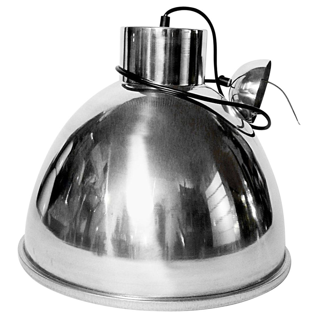 Industrial Swinging Stainless Steel Lights with Wired Glass