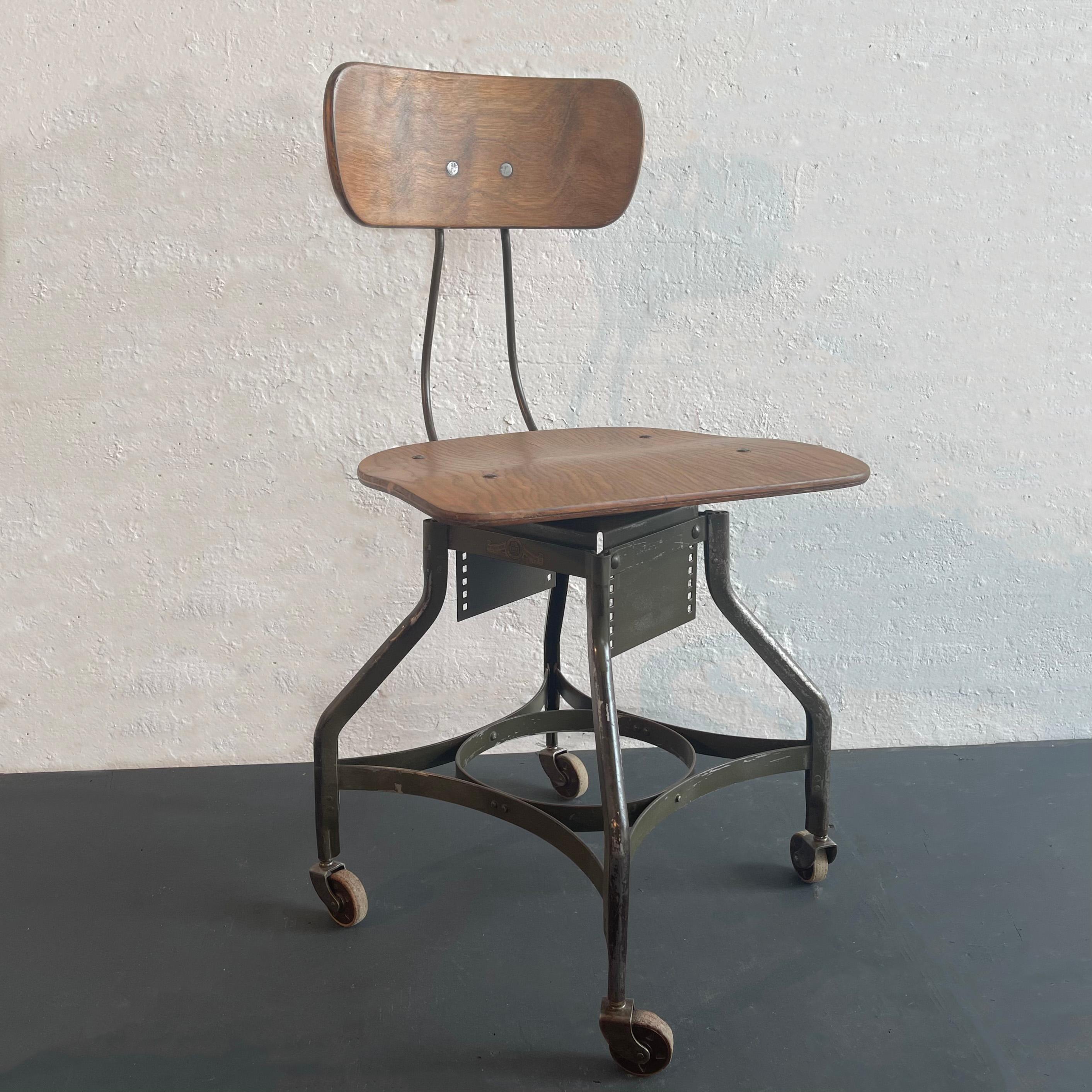 American Industrial Swivel Adjustable Desk Chair by Toledo Metal Furniture Co.
