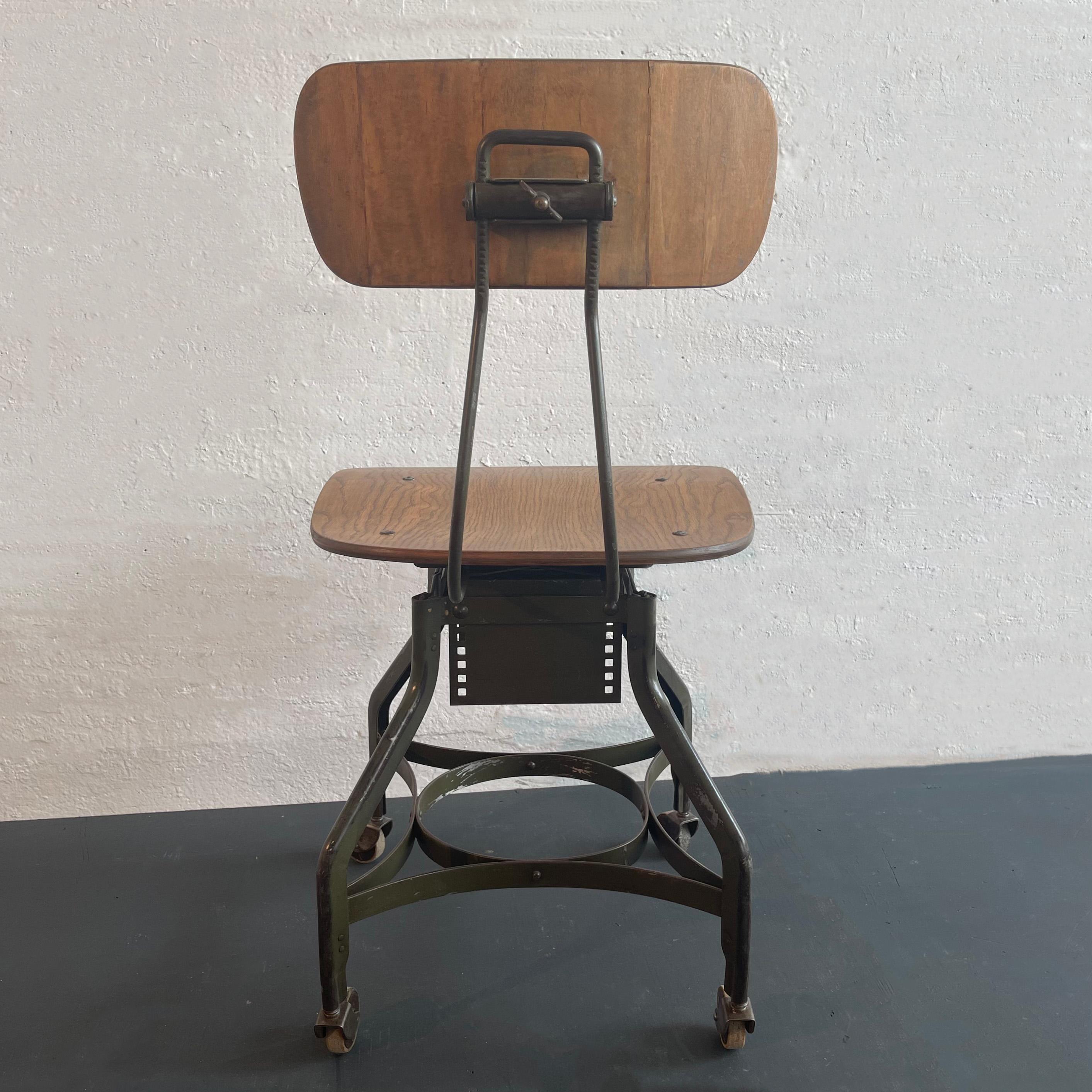 20th Century Industrial Swivel Adjustable Desk Chair by Toledo Metal Furniture Co.