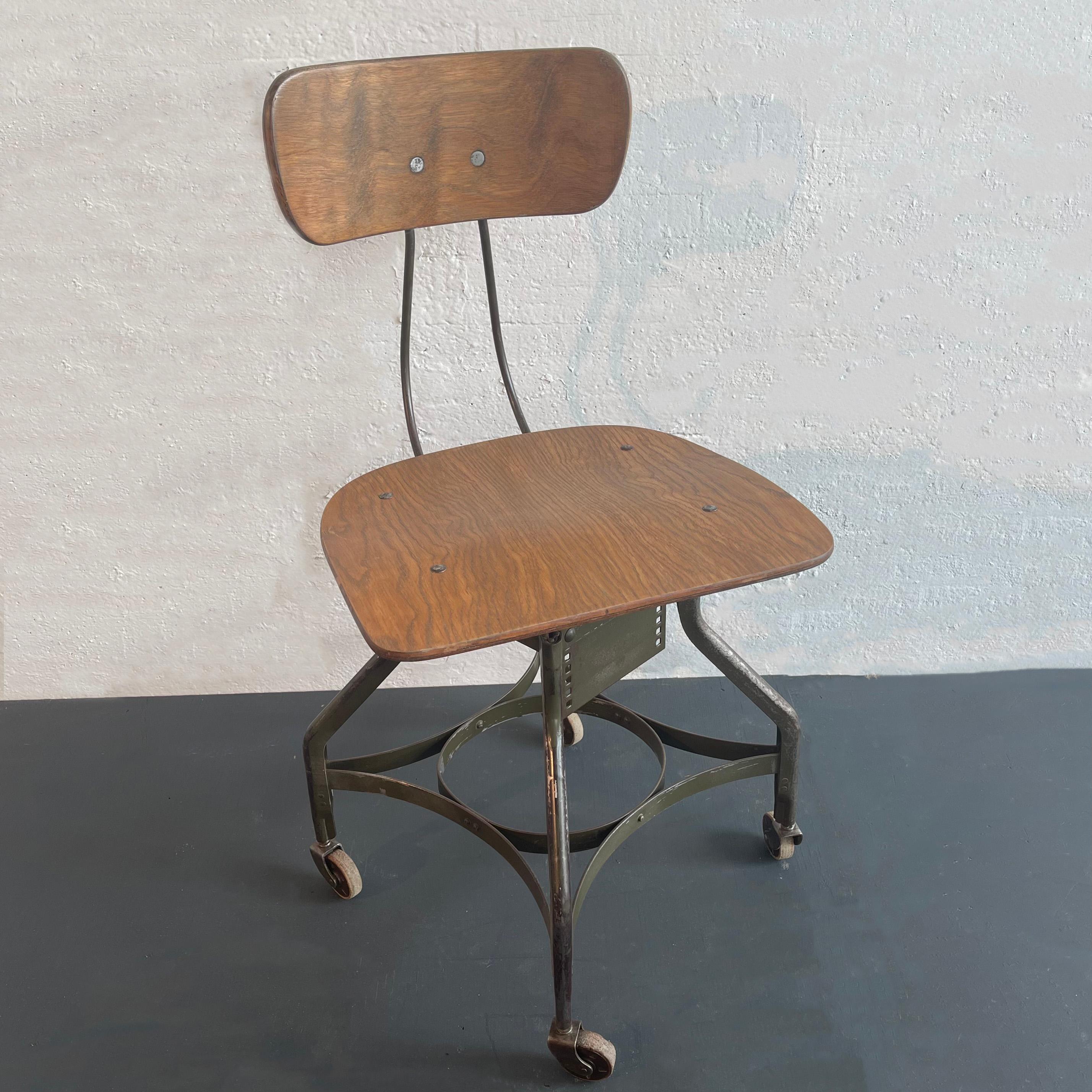 Industrial Swivel Adjustable Desk Chair by Toledo Metal Furniture Co. 2