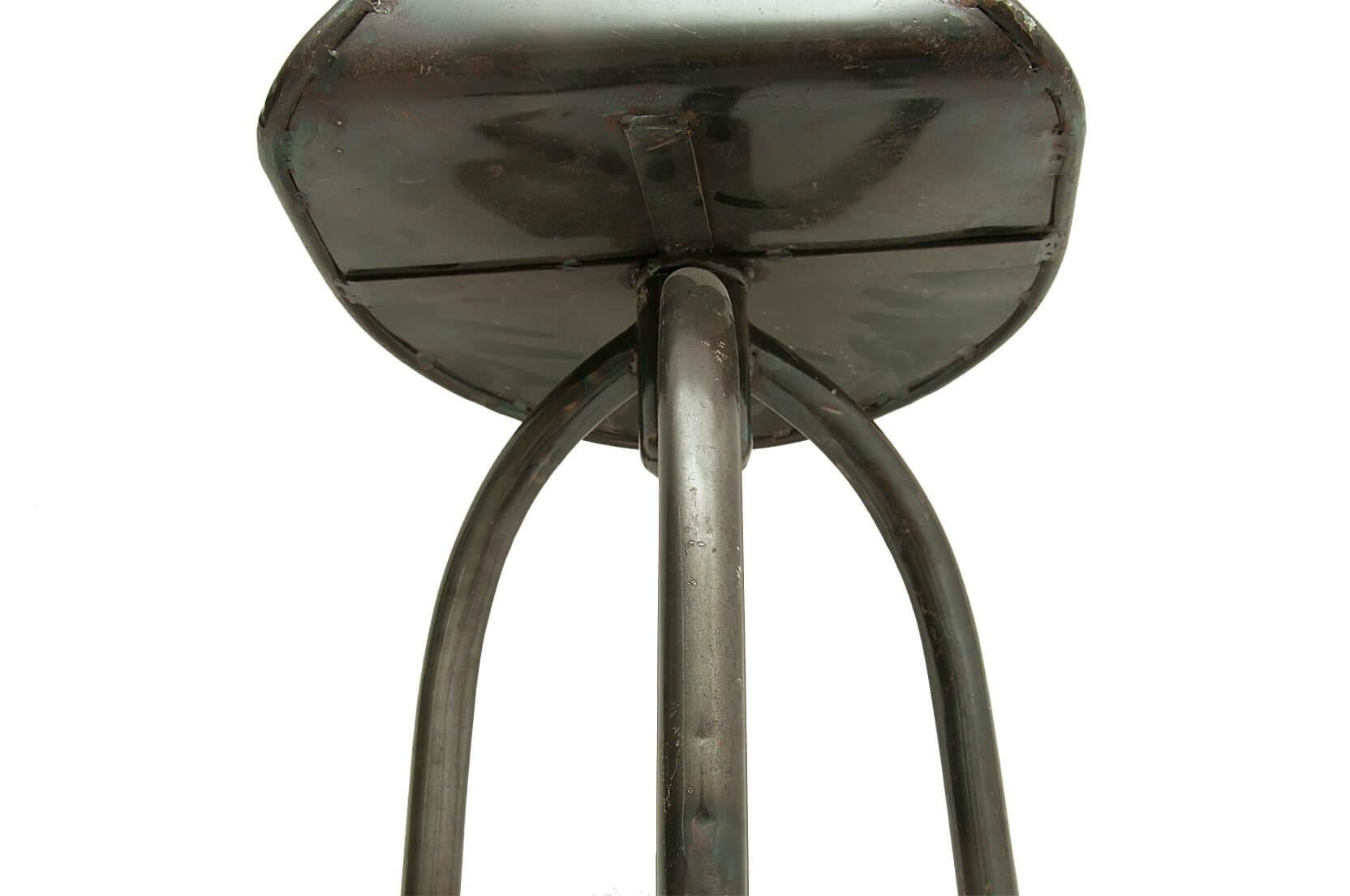 Industrial Swivel Chairs in Varnished Black Iron, France, 20th Century, Set of 6 2