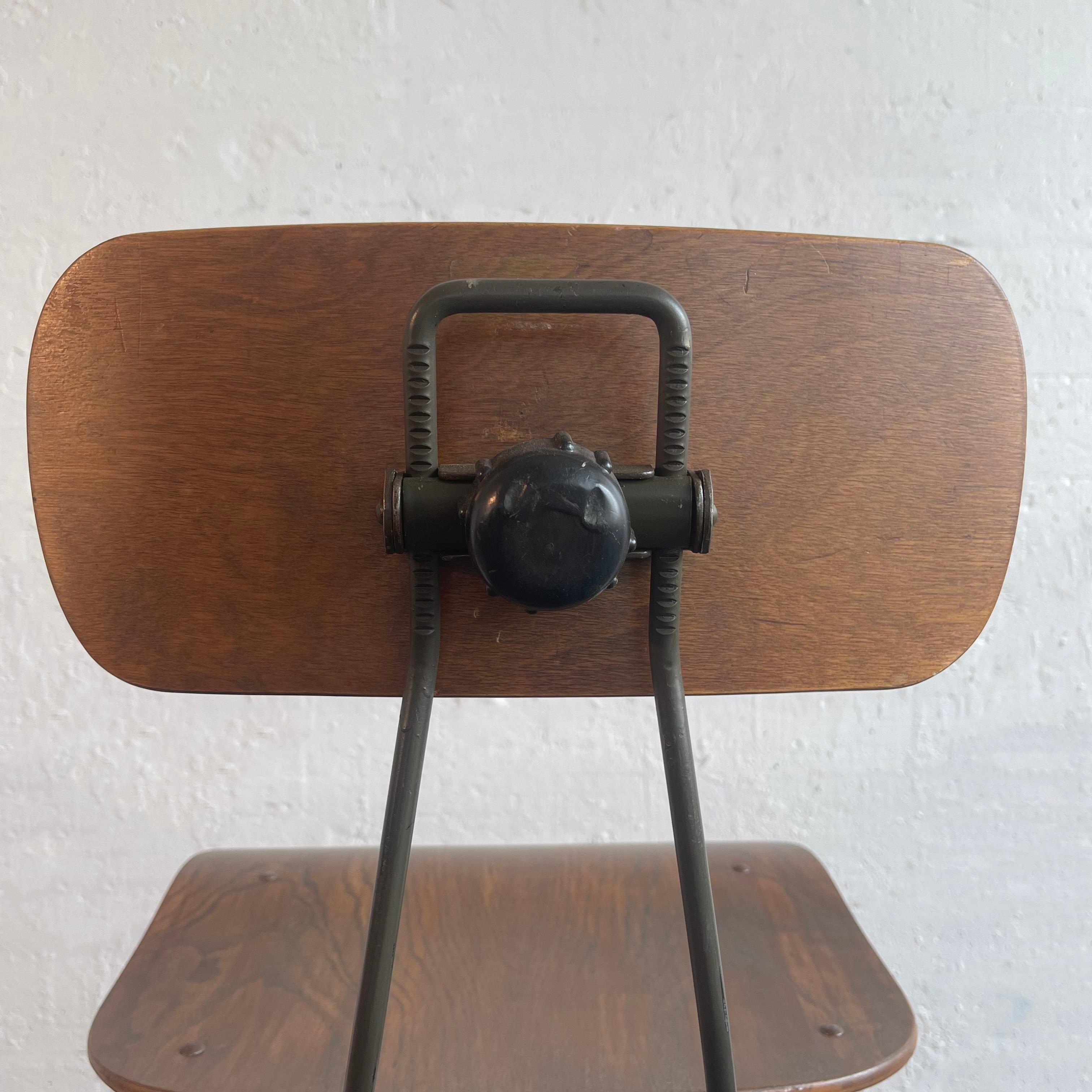 Industrial Swivel Drafting Stool By Toledo Metal Furniture Co. For Sale 1