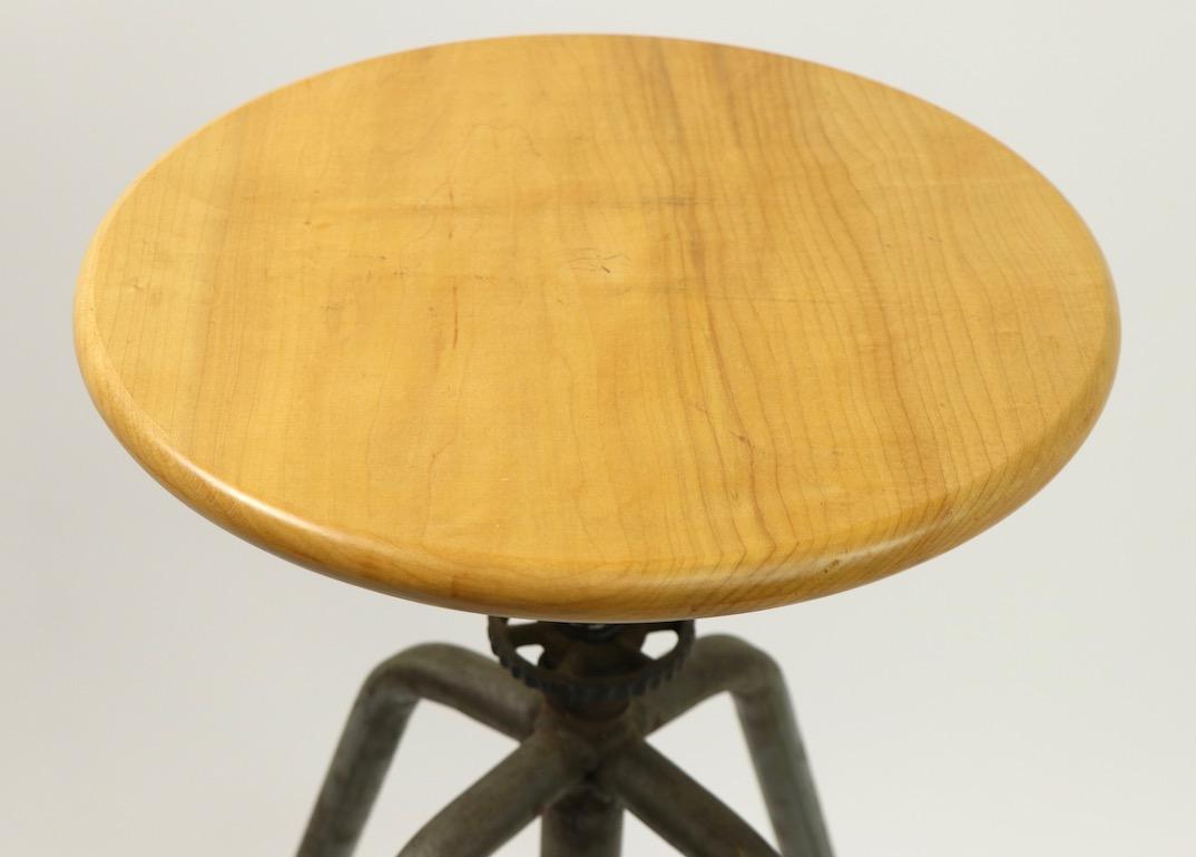 Industrial Swivel Stool In Good Condition For Sale In New York, NY