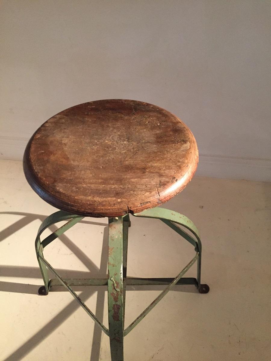 20th Century Industrial Swivel Stool For Sale