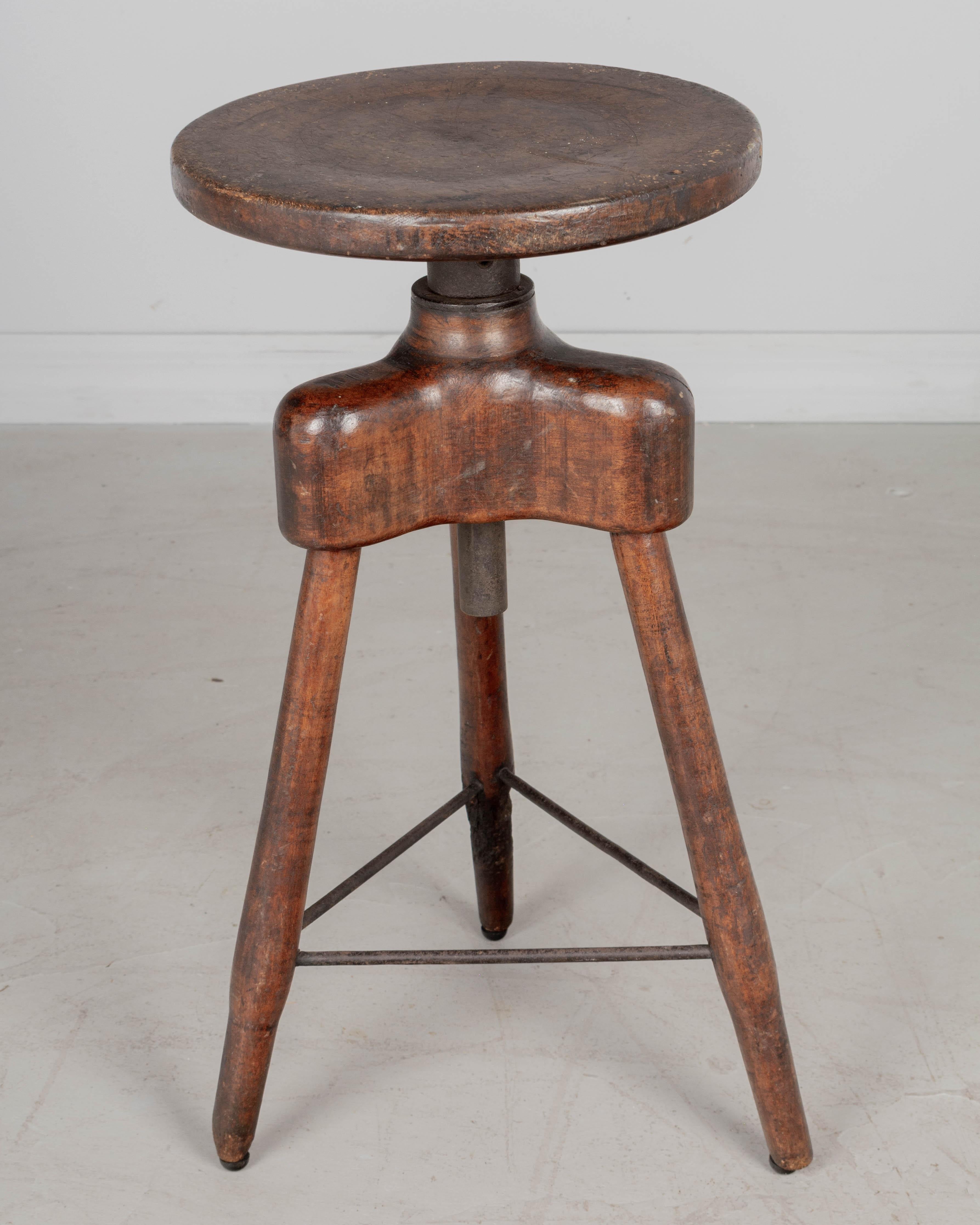 Iron Industrial Swivel Work Stool For Sale