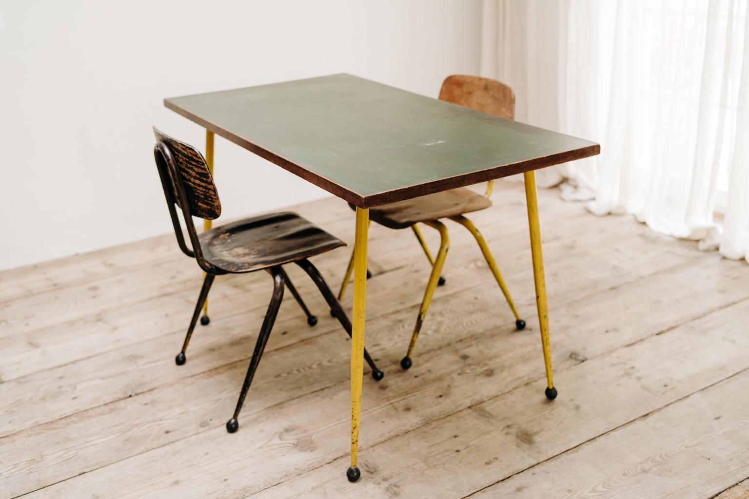 Industrial Table and Two Chairs by Dave Chapman For Sale 3