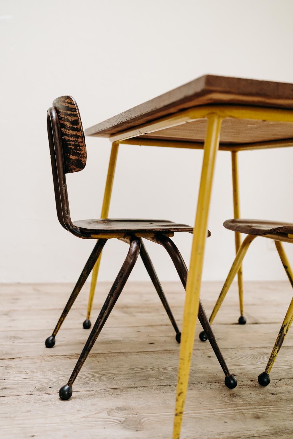 Industrial Table and Two Chairs by Dave Chapman For Sale 5