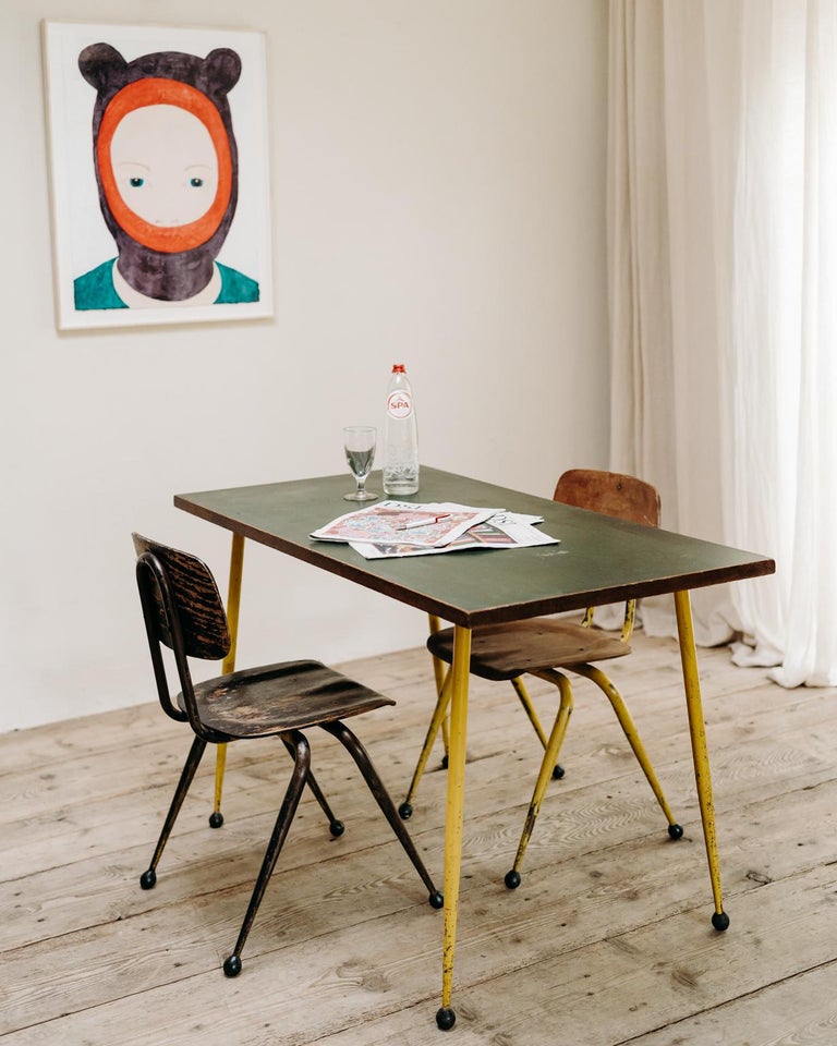 Industrial Table and Two Chairs by Dave Chapman For Sale at 1stDibs