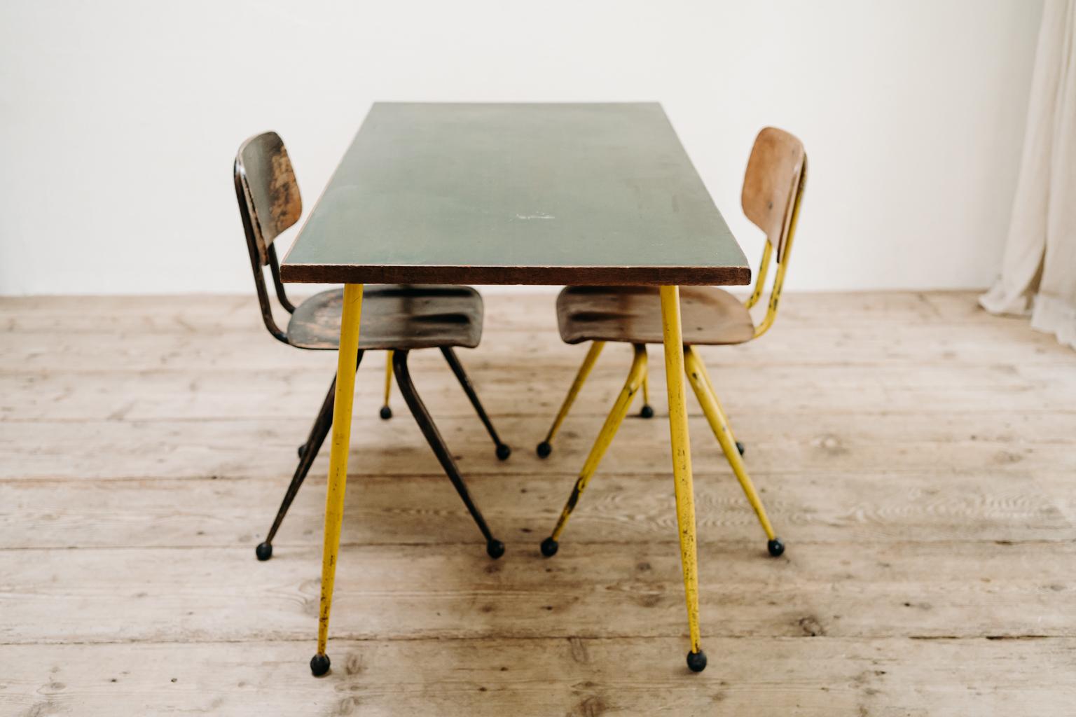 industrial table and chairs