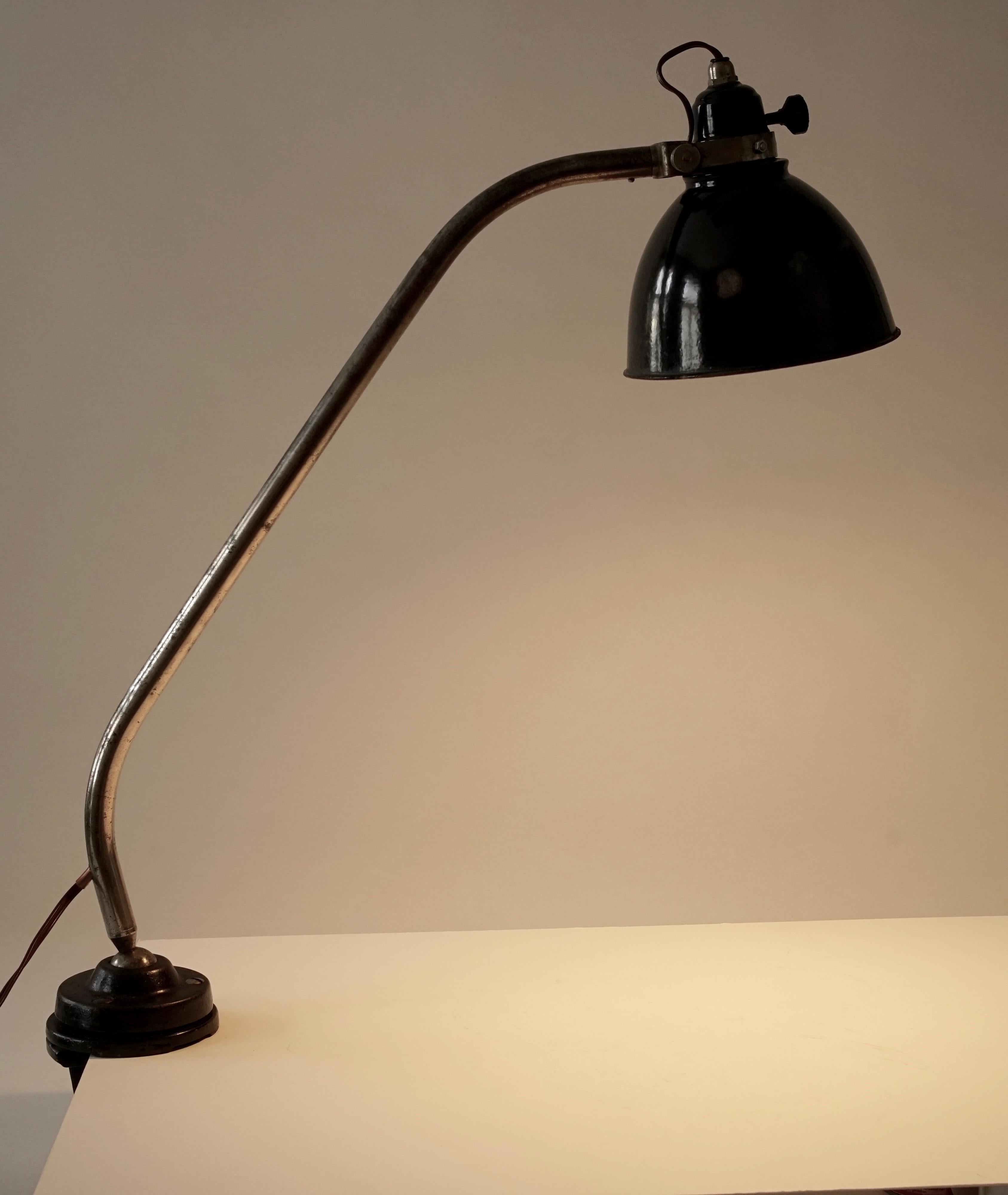Enamel Industrial Table Lamp from 1930s For Sale