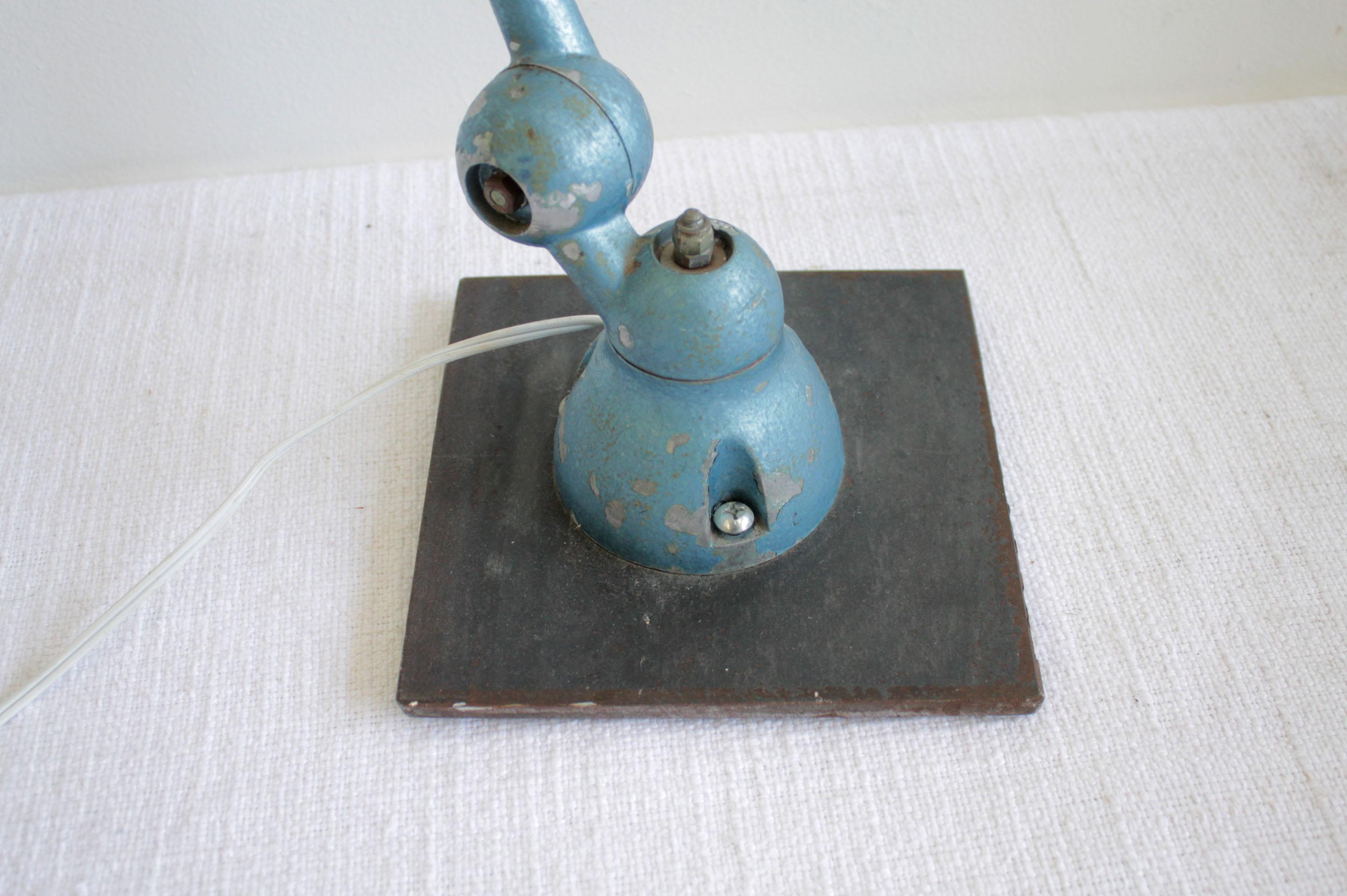 North American Industrial Table Lamp in Original Blue Finish