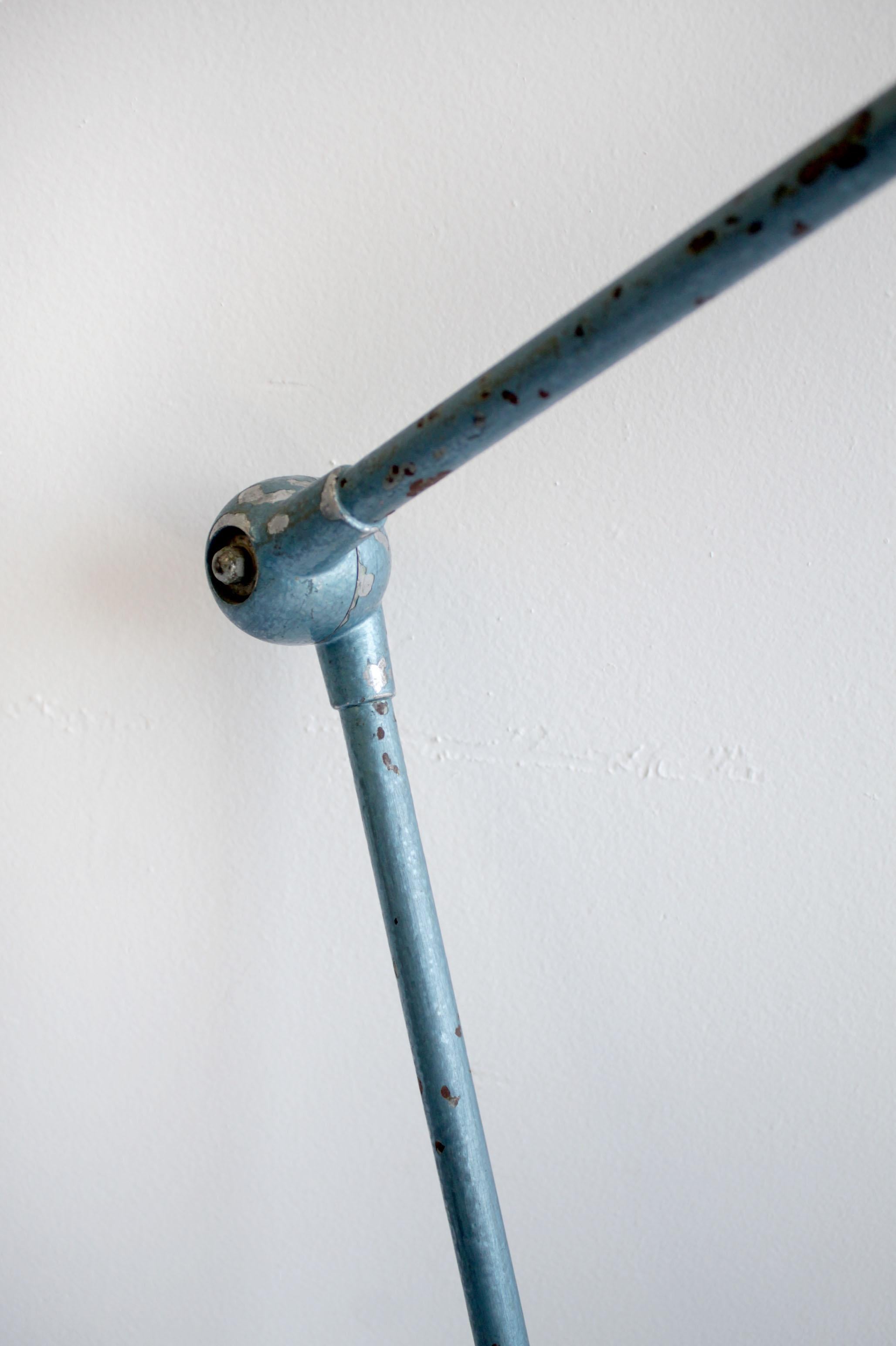 Industrial Table Lamp in Original Blue Finish In Good Condition In Old Town Orange, CA