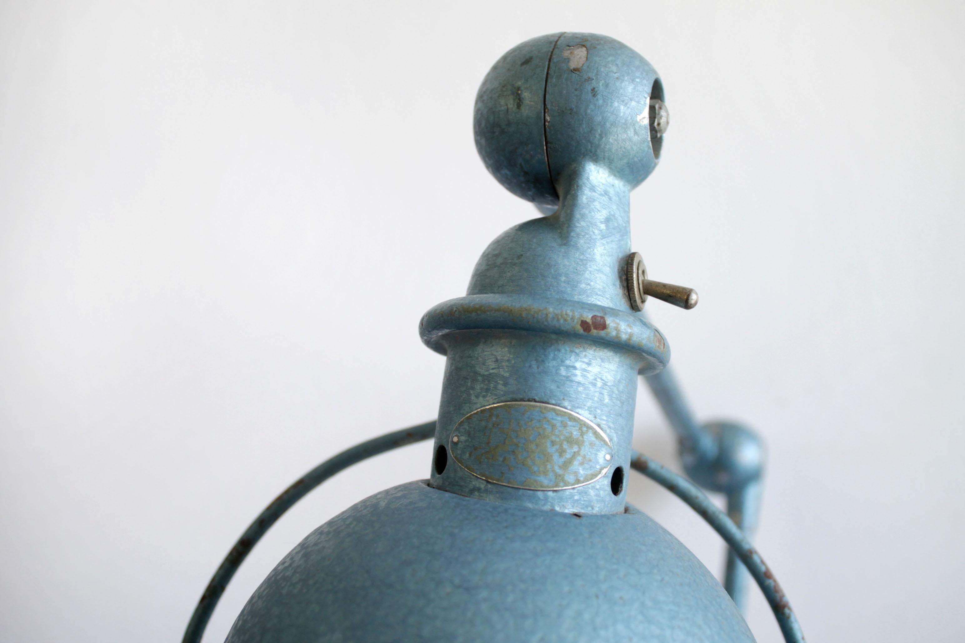 Industrial Table Lamp in Original Blue Finish 2