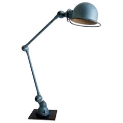 Vintage Industrial Table Lamp in Original Blue Finish